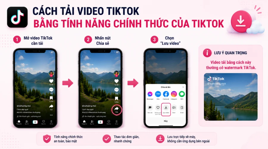 Cách tải video TikTok không logo trên máy tính