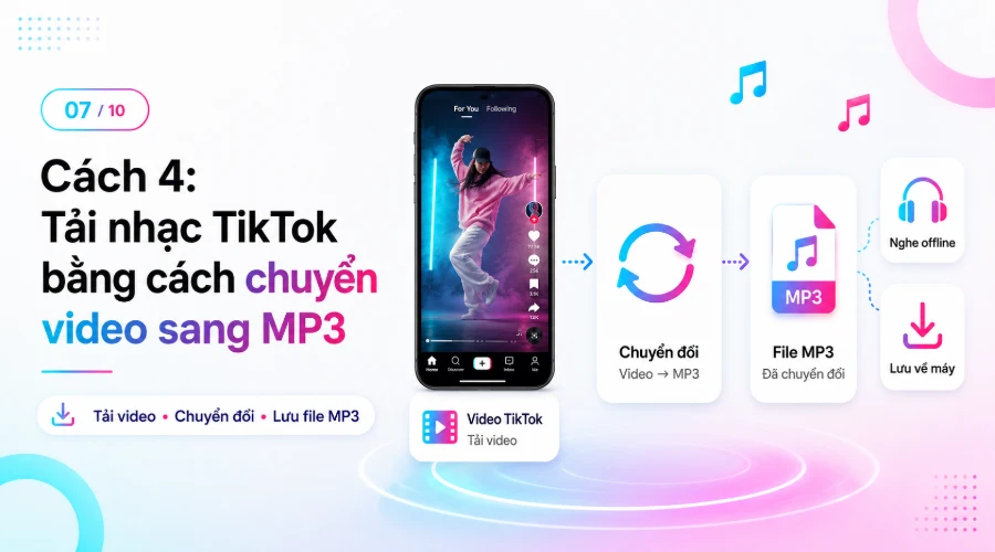 Cách 4: Tải nhạc TikTok bằng cách chuyển video sang MP3