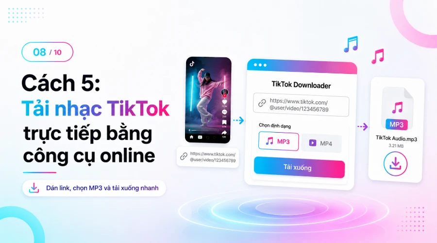 Cách 5: Tải nhạc TikTok trực tiếp bằng công cụ online